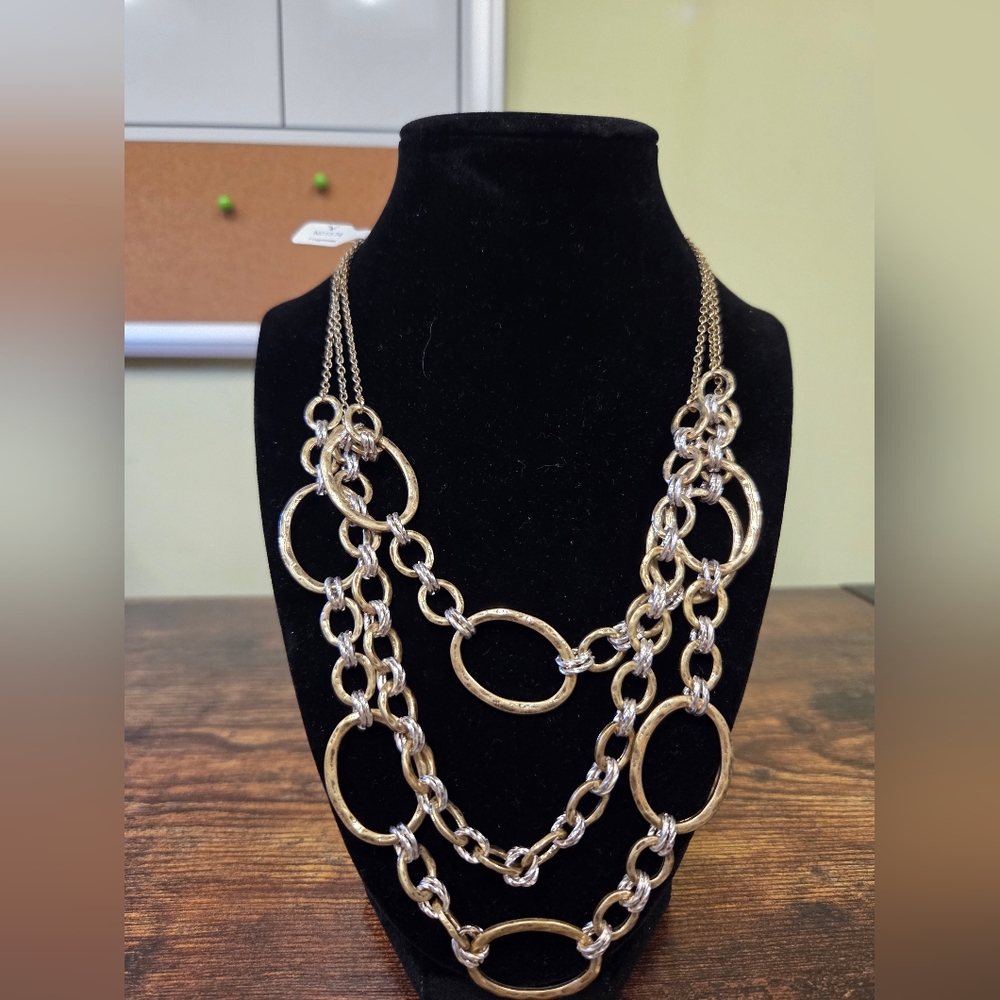 BOGO💖FRAGMENTS Brand Gold and Silvertone Link Necklace